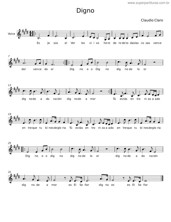Partitura da música Digno v.3