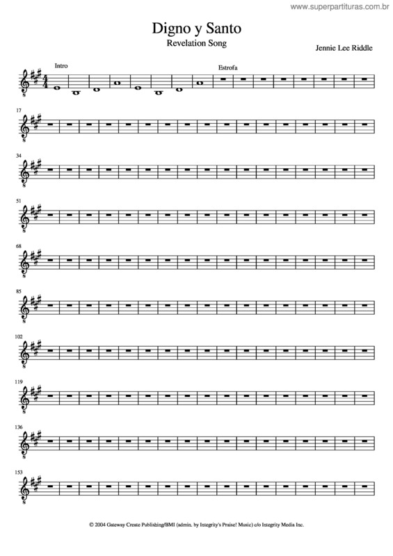 Partitura da música Digno Y Santo
