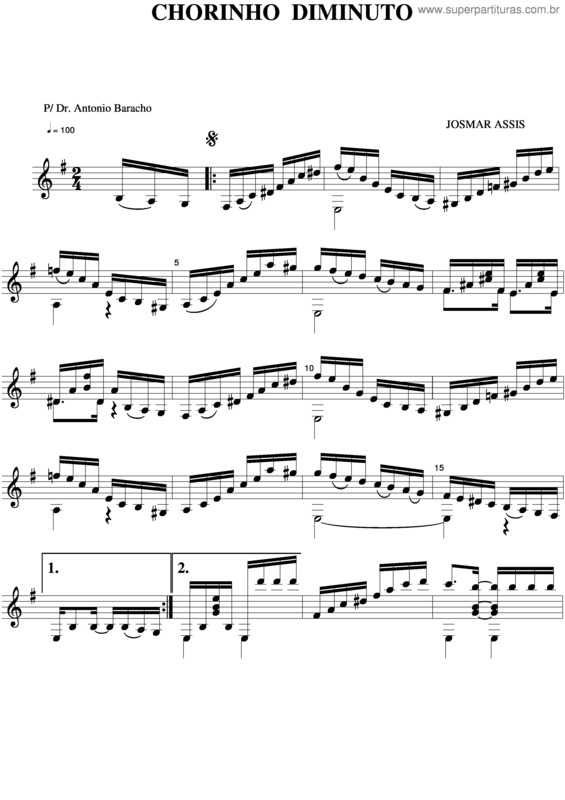 Partitura da música Diminuto