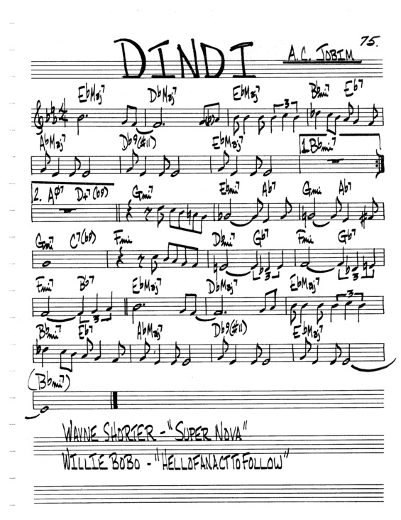 Partitura da música Dindi v.13