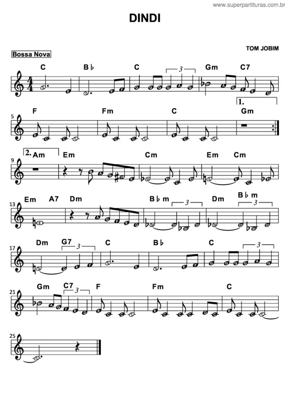 Partitura da música Dindi v.19