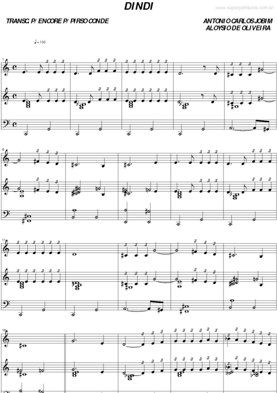 Partitura da música Dindi v.3