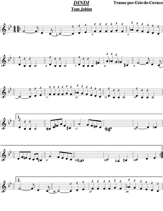 Partitura da música Dindi v.5