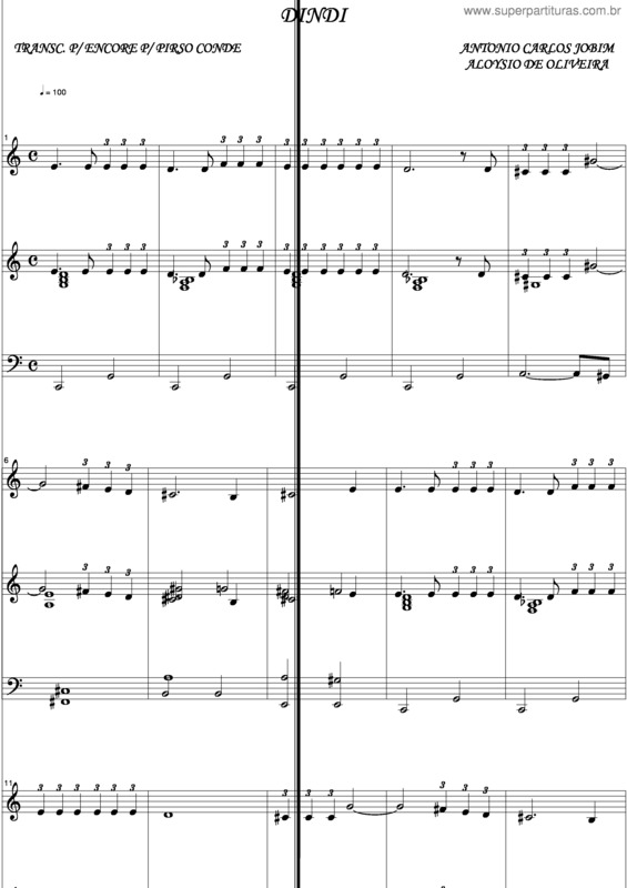 Partitura da música Dindi v.6