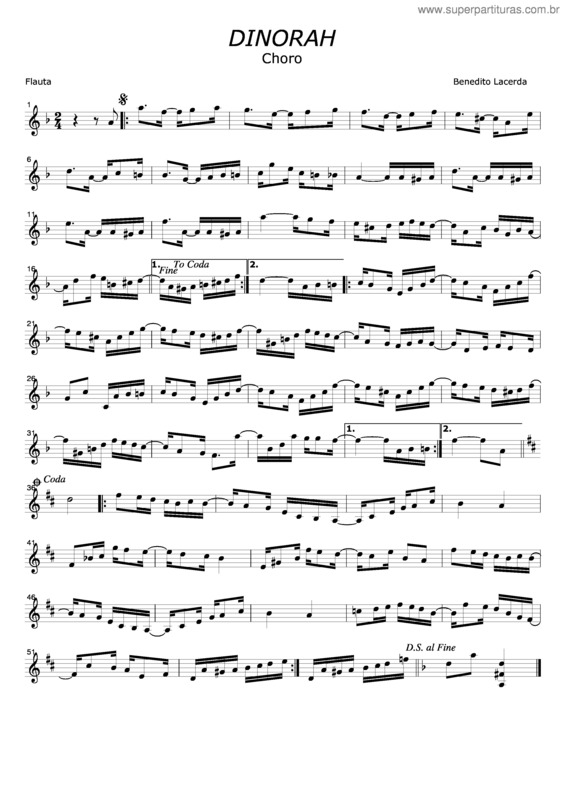 Partitura da música Dinorah v.2