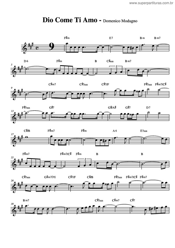 Partitura da música Dio Como Ti Amo