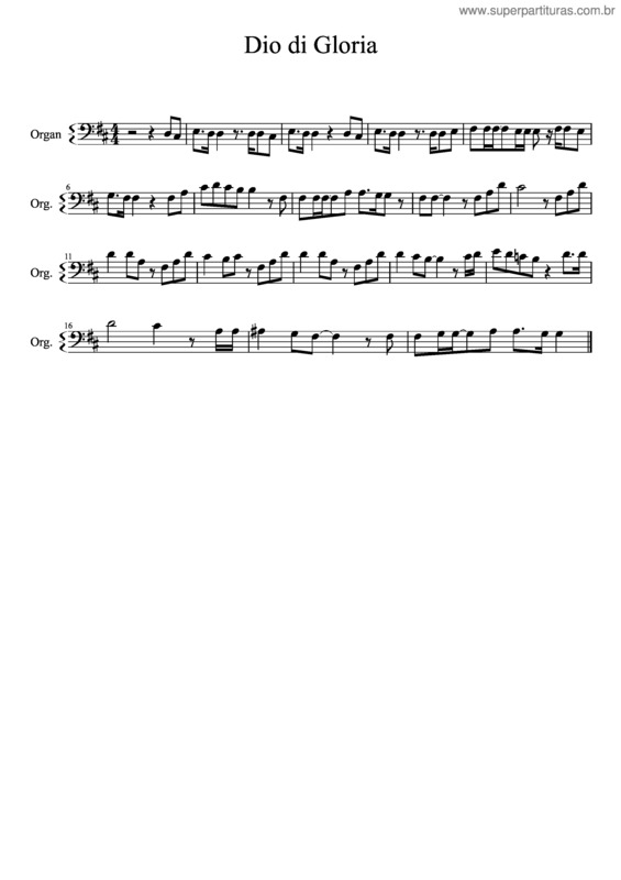 Partitura da música Dio Di Gloria