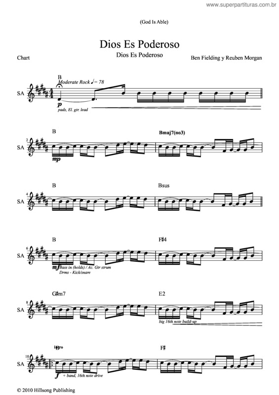 Partitura da música Dios Es Poderoso