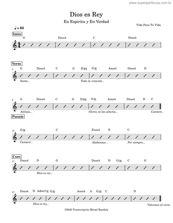 Partitura da música Dios Es Rey