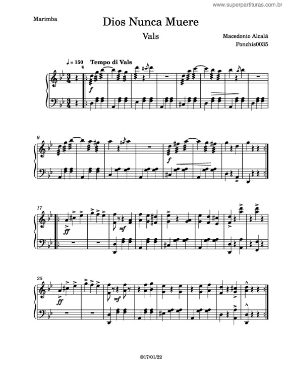Partitura da música Dios Nunca Muere v.3