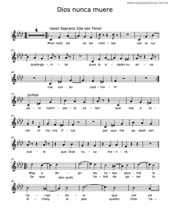 Partitura da música Dios Nunca Muere v.5