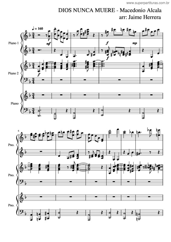 Partitura da música Dios Nunca Muere Waltz3