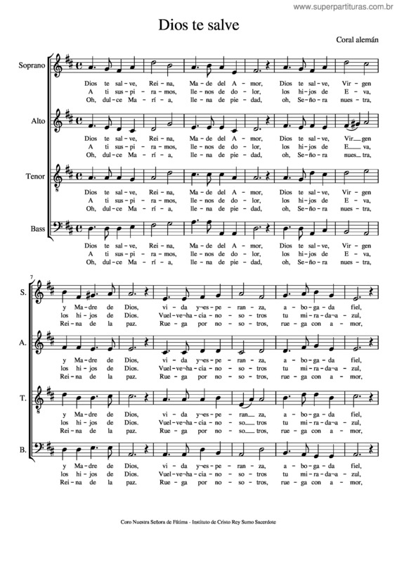 Partitura da música Dios Te Salve