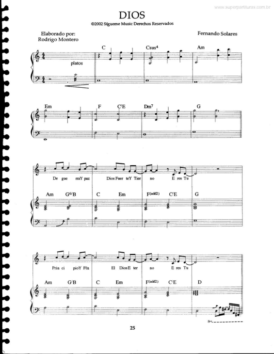 Partitura da música Dios