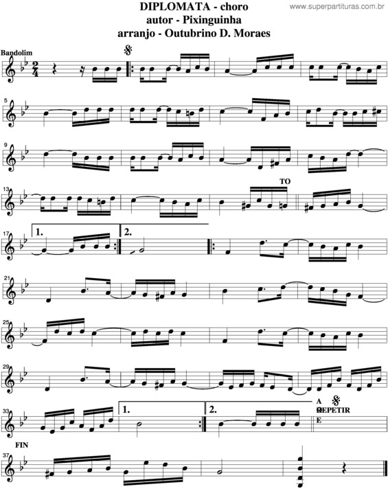 Partitura da música Diplomata