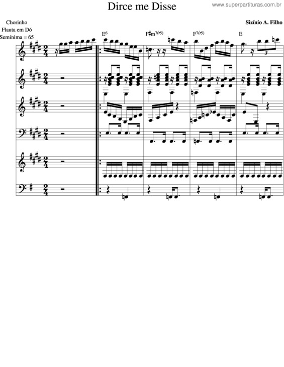 Partitura da música Dirce Me Disse