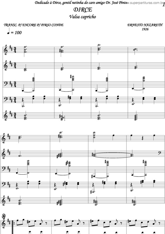 Partitura da música Dirce v.2