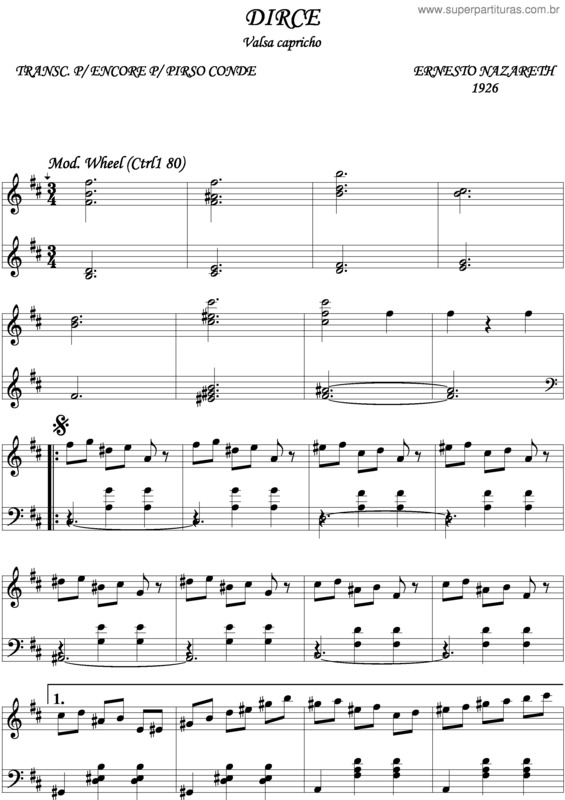 Partitura da música Dirce v.3