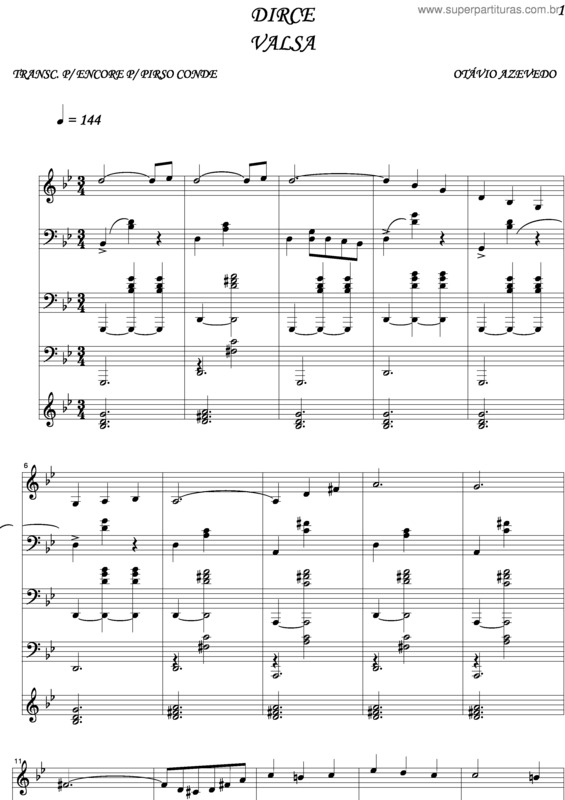 Partitura da música Dirce v.4