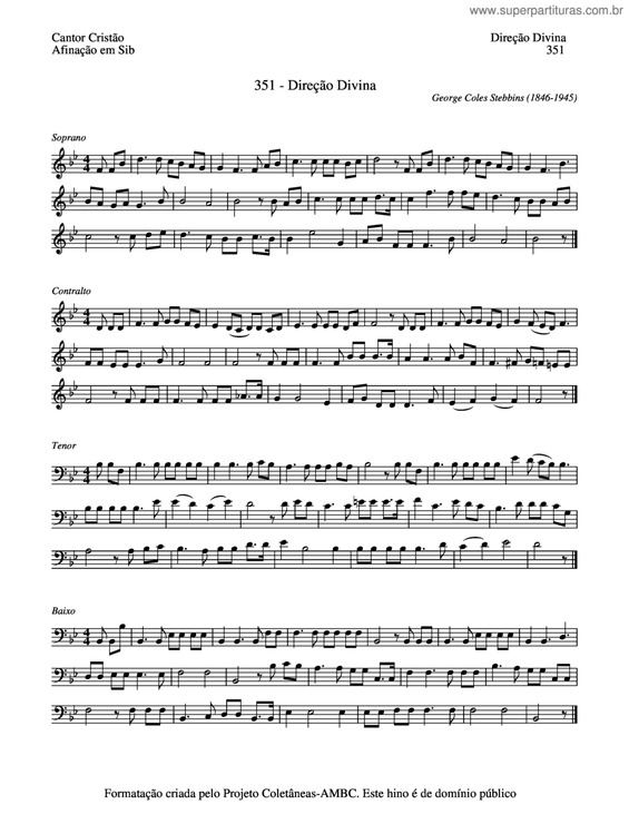 Partitura da música Direção Divina v.3