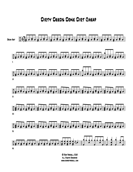 Partitura da música Dirty Deeds Done Dirt Cheap v.2