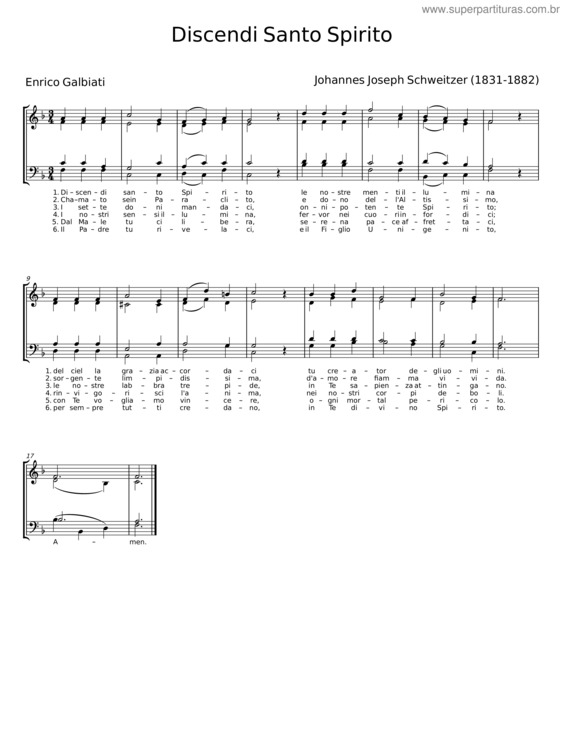 Partitura da música Discendi Santo Spirito