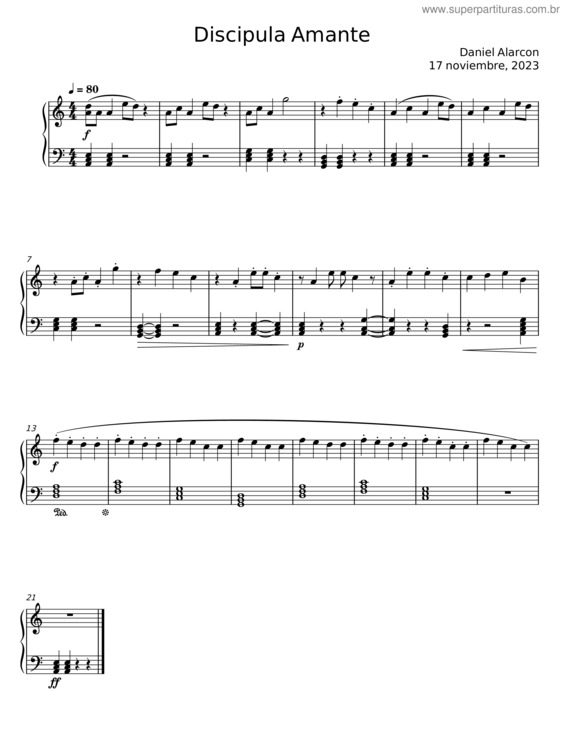 Partitura da música Discipula Amante