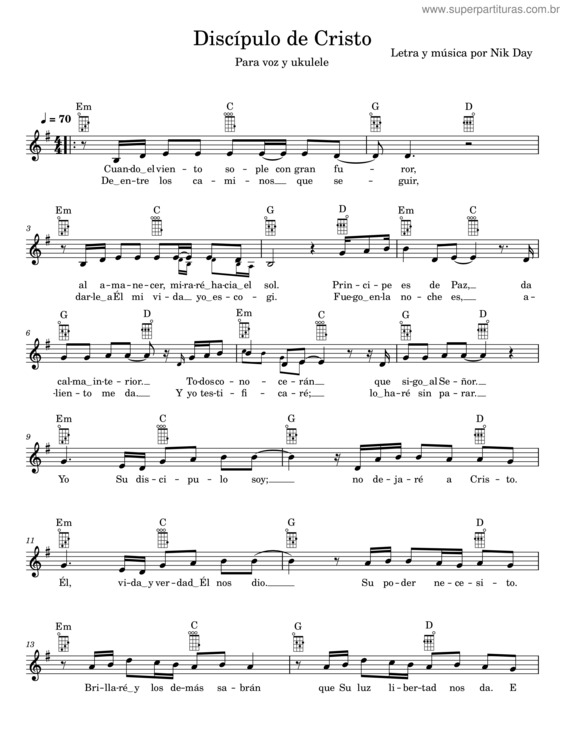 Partitura da música Discípulos De Cristo – Nik Day v.3