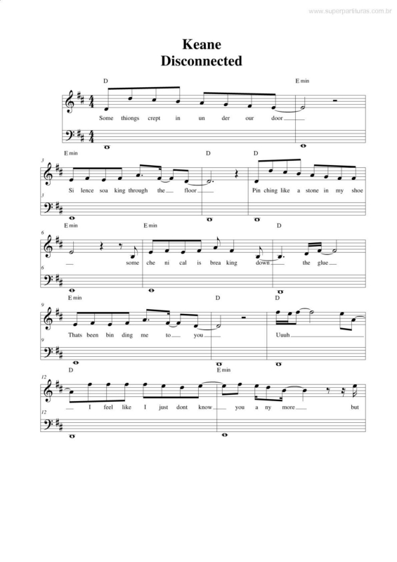 Partitura da música Disconnected