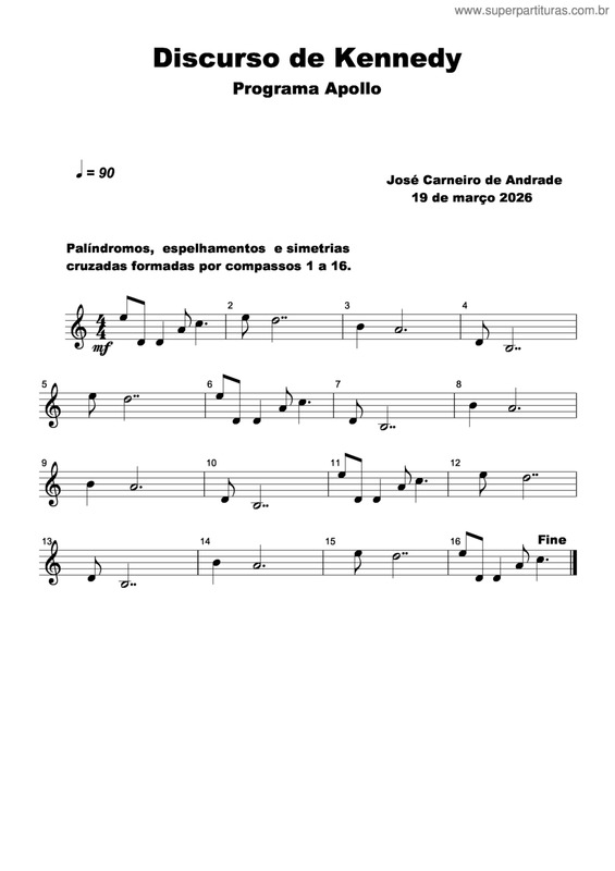 Partitura da música Discurso De Kennedy