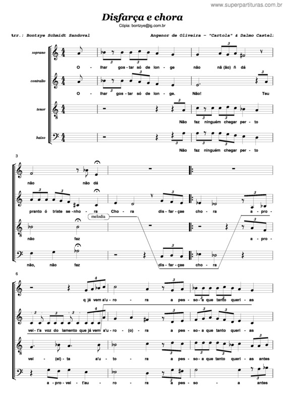 Partitura da música Disfarça E Chora v.2