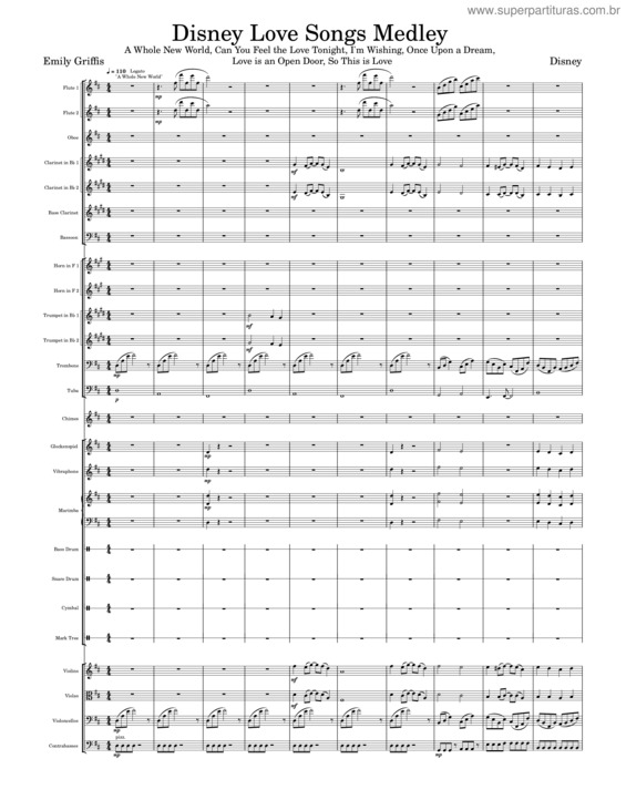 Partitura da música Disney Love Songs Medley – Emily Griffis