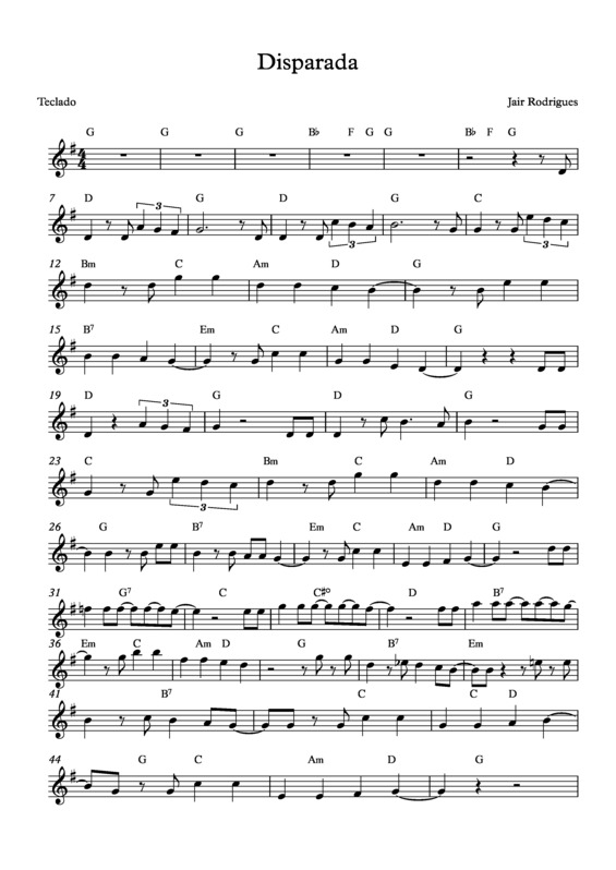 Partitura da música Disparada v.12