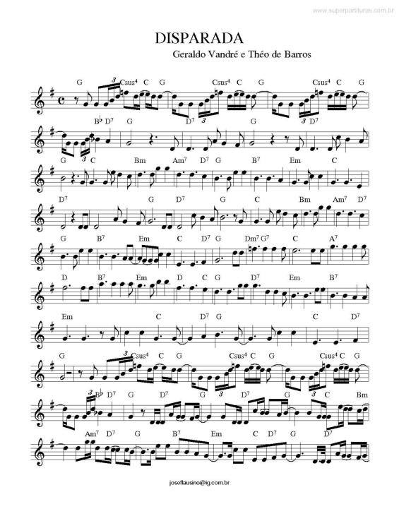 Partitura da música Disparada v.2