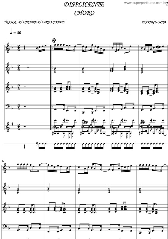 Partitura da música Displicente v.3