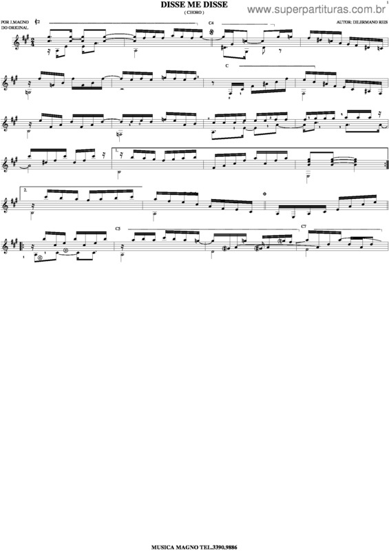 Partitura da música Disse Me Ddisse