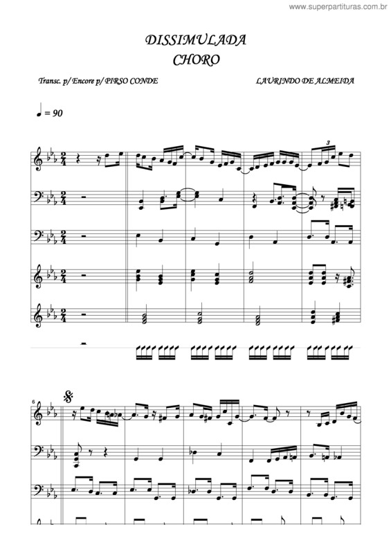 Partitura da música Dissimulada v.3