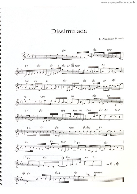Partitura da música Dissimulada v.4