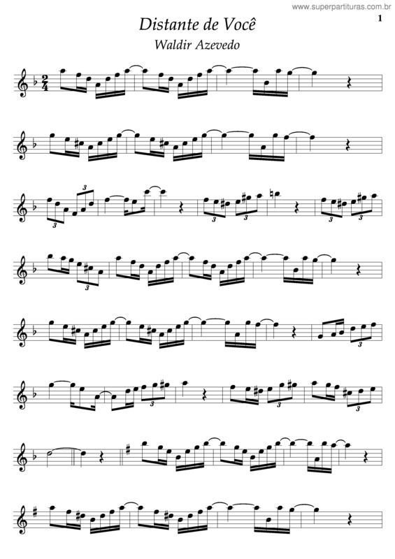 Partitura da música Distante De Você