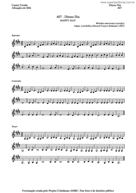 Partitura da música Ditoso Dia v.4