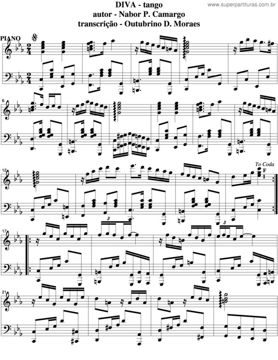 Partitura da música Diva v.2