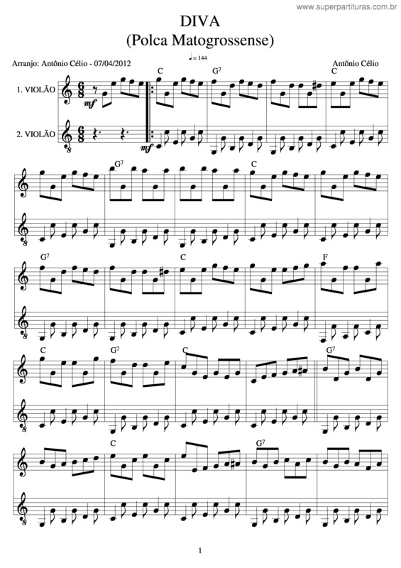 Partitura da música Diva v.4