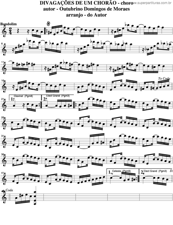 Partitura da música Divagações De Um Chorão v.4