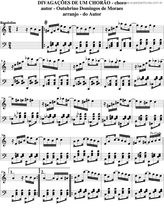 Partitura da música Divagações De Um Chorão v.5