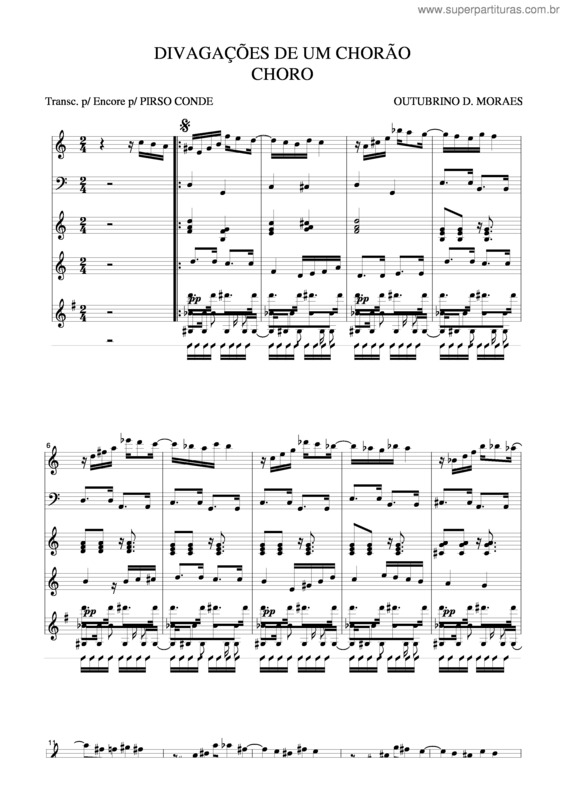 Partitura da música Divagações De Um Chorão