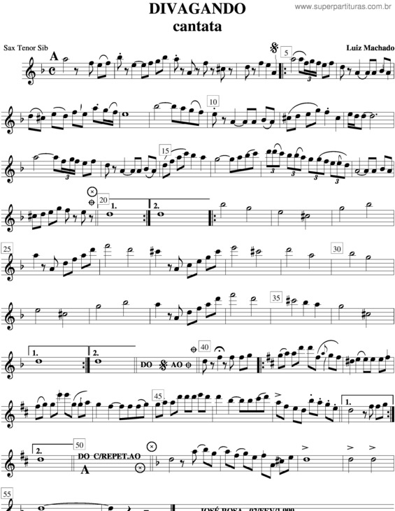 Partitura da música Divagando v.2