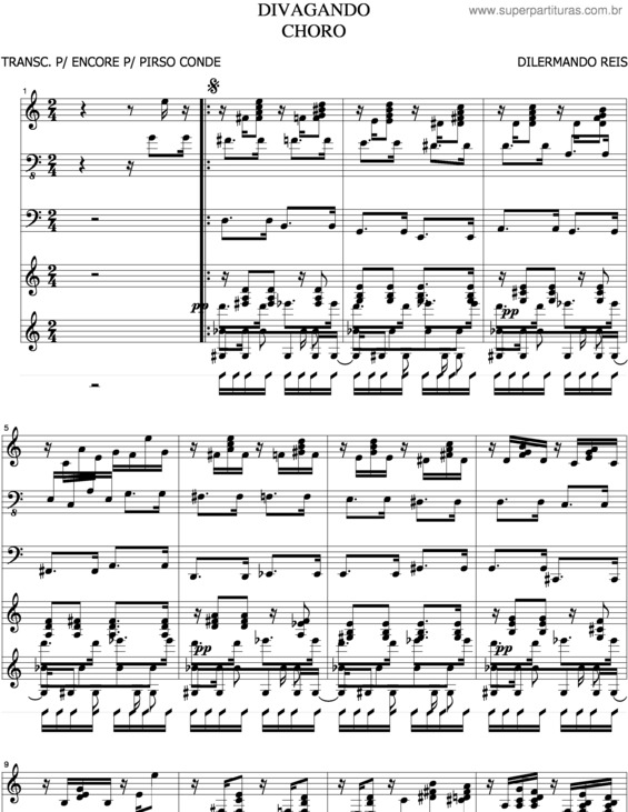 Partitura da música Divagando v.6