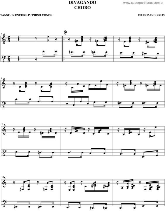 Partitura da música Divagando v.7