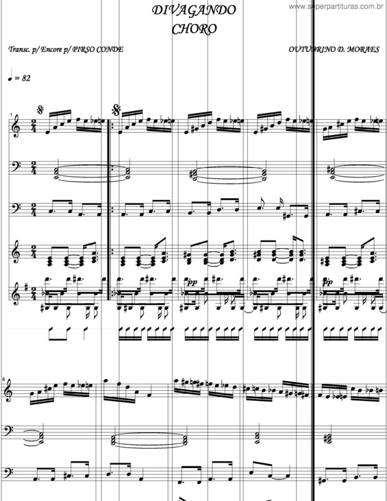 Partitura da música Divagando v.8