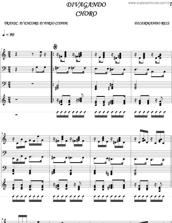 Partitura da música Divagando v.9